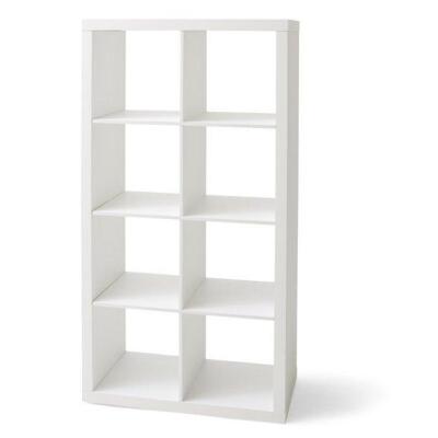 DESCRIPTION: (1) 8-CUBE ORGANIZER BRAND/MODEL: BETTER HOMES & GARDENS/BH61100005913WH INFORMATION: WHITE/SUPPORT UP TO: 100 LBS RETAIL$: $82.92 SIZE: