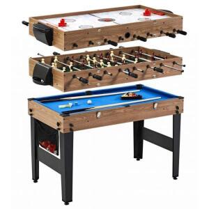 DESCRIPTION: (1) COMBO GAME TABLE BRAND/MODEL: MD SPORTS/CBF048_178M INFORMATION: 3-IN-1/HOCKEY,FOOSBALL & POOL RETAIL$: $106.39 SIZE: 48.5"L X 22.75"