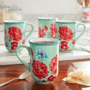 DESCRIPTION: (1) PACK OF (4) GEORGEOUS GARDEN LARGE STONEWARE MUGS BRAND/MODEL: THE PIONEER WOMAN/PWD935838214113 INFORMATION: MULTICOLOR/WEDDING RETA