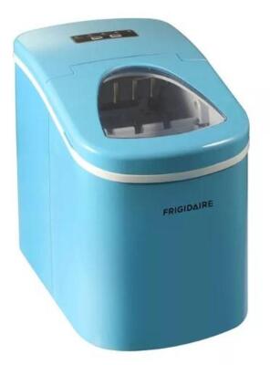 DESCRIPTION: (1) COMPACT ICE MAKER BRAND/MODEL: FRIGIDAIRE/072-01-0796 INFORMATION: LIGHT BLUE/ICE SHAPE: BULLET RETAIL$: $117.99 SIZE: 17.8"H X 11"W