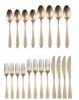 DESCRIPTION: (1) PACK OF APPOX (50) FLATWARE SET BRAND/MODEL: CAMBRIDGE INFORMATION: CHAMPAGNE SATIN/FORK-KNIFE-SPOON RETAIL$: $50.00 QTY: 1