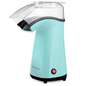 DESCRIPTION: (1) AIR-POP POPCORN MAKER BRAND/MODEL: NOSTALGIA/APH200AQ INFORMATION: LIGHT BLUE RETAIL$: $21.00 SIZE: 9.33"L X 5.94"W X 12"H QTY: 1