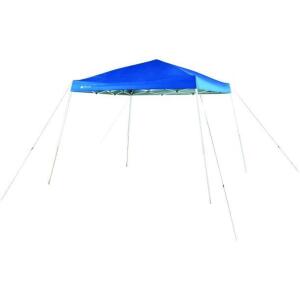 DESCRIPTION: (1) INSTANT SLAND LEG CANOPY BRAND/MODEL: OZARK TRAIL/FGA99SL INFORMATION: BLUE/50+ UV PROTECTION RETAIL$: $44.97 SIZE: 10' X 10' QTY: 1