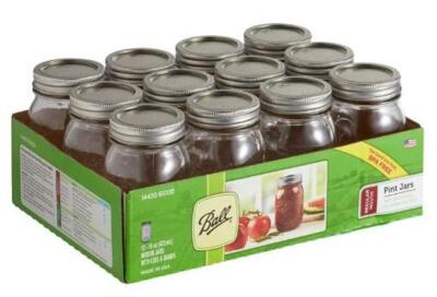 DESCRIPTION: (2) PACKS OF (12) MASON JAR BRAND/MODEL: BALL/61000 INFORMATION: CLEAR/REGULAR MOUTH RETAIL$: $13.99 PER PK OF 12 SIZE: 16 OZ. QTY: 2