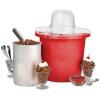 DESCRIPTION: (1) ELECTRIC ICE CREAM MAKER BRAND/MODEL: NOSTALGIA/ICMP4RD INFORMATION: RED/CAPACITY: 4-QUART RETAIL$: $29.96 SIZE: 13"L X 12.25"W X 16.