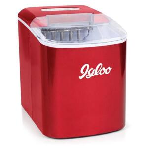 DESCRIPTION: (1) PORTABLE ICE MAKER BRAND/MODEL: IGLOO/ICEB26RR INFORMATION: RETRO RED/DRAIN PLUG/WATER TANK CAPACITY: 3 QT RETAIL$: $160.00 SIZE: 17"