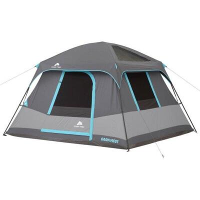 DESCRIPTION: (1) CABIN TENT BRAND/MODEL: OZARK TRAILS/WMT-100968D INFORMATION: 3-WINDOWS/DARK GRAY & LIGHT BLUE/MUST COME INTO INSPECT CONTENTS RETAIL