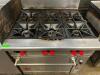 DESCRIPTION WOLF SIX BURNER RANGE W/ SALAMANDER AND LOWER CONVECTION OVEN. BRAND / MODEL: WOLF ADDITIONAL INFORMATION NATURAL GAS. COMES WITH GAS LINE - 3