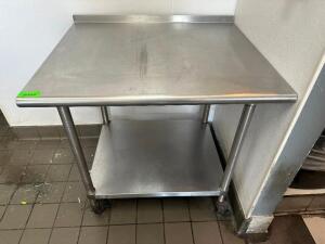 DESCRIPTION 36" X 30" ALL STAINLESS TABLE ADDITIONAL INFORMATION W/ 1" BACK SPLASH SIZE 36" X 30" LOCATION KITCHEN QTY 1