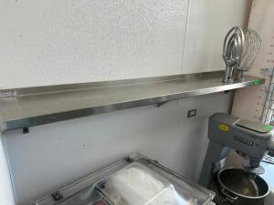 DESCRIPTION 78" X 12" STAINLESS WALL SHELF, SIZE 78" LOCATION KITCHEN QTY 1