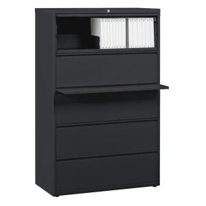 DESCRIPTION: (1) LATERAL FILE CABINET BRAND/MODEL: HIRSH/17641 INFORMATION: CHARCOAL/5-DRAWERS RETAIL$: $929.00 SIZE: 36"W X 18-5/8"D X 67-5/8"H QTY: