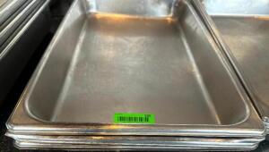 DESCRIPTION (4) FULL SIZE STAINLESS INSERTS ADDITIONAL INFORMATION 2" DEEP THIS LOT IS: SOLD BY THE PIECE LOCATION SEATING QTY 4