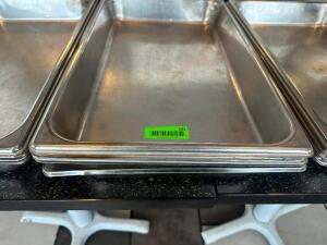 DESCRIPTION (4) FULL SIZE STAINLESS INSERTS ADDITIONAL INFORMATION 2" DEEP THIS LOT IS: SOLD BY THE PIECE LOCATION SEATING QTY 4