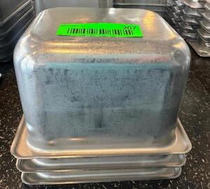 DESCRIPTION (6) 1/6TH SIZE STAINLESS INSERTS ADDITIONAL INFORMATION 4" DEEP THIS LOT IS: SOLD BY THE PIECE LOCATION SEATING QTY 6
