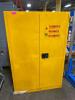 DESCRIPTION: (1) FLAMMABLE CABINET BRAND/MODEL: CONDOR/42X501 INFORMATION: YELLOW/CAPACITY: 45 GAL RETAIL$: $926.84 SIZE: 65"H X 43"W X 18"D QTY: 1 - 2