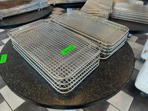 DESCRIPTION (8) HALF SIZE WIRE COOLING RACKS THIS LOT IS: SOLD BY THE PIECE LOCATION SEATING QTY 12