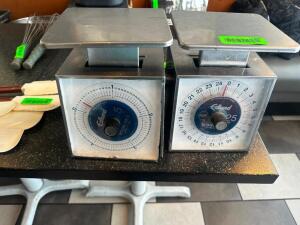 DESCRIPTION 25 LB. AND 5LB PORTION SCALES THIS LOT IS: SOLD BY THE PIECE LOCATION SEATING QTY 2