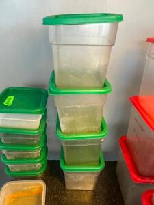 DESCRIPTION (4) 4 QT PLASTIC CONTAINERS W/ LIDS THIS LOT IS: SOLD BY THE PIECE LOCATION SEATING QTY 4