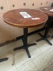 DESCRIPTION (3) 20" WOODEN TABLES W/ BASES SIZE 20" THIS LOT IS: SOLD BY THE PIECE LOCATION KITCHEN QTY 3