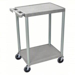 DESCRIPTION: (1) UTILITY CART WITH LIPPED SHELVESBRAND/MODEL: PRODUCT NUMBER #9WRA1INFORMATION: GRAY, PLASTIC, 300 LB CAPACITYSIZE: 24" X 18" X 33 1/2"RETAIL$: $178.22 EAQTY: 1