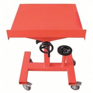 DESCRIPTION: (1) MOBILE WORKSTAND BRAND/MODEL: PART NUMBER #11A567 INFORMATION: RED, 300 LB CAPACITY, STEEL, ADJUSTABLE HEIGHT SIZE: 24" X 24" RETAIL$