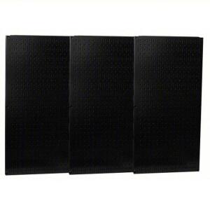 DESCRIPTION: (1) BOX OF (3) PEGBOARD PANEL BRAND/MODEL: WALL CONTROL #14K268 INFORMATION: BLACK, 1" SLOTS, STEEL SIZE: 32" X 16" RETAIL$: $134.89 EA Q