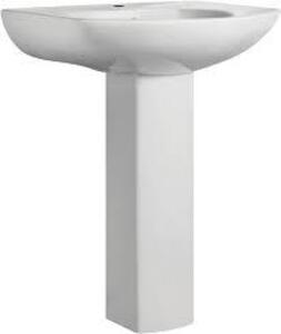 DESCRIPTION: (1) PEDESTAL BATHROOM SINK BRAND/MODEL: SWISS MADISON #SM-PS305-S INFORMATION: WHITE SIZE: PORCELAIN RETAIL$: $199.00 EA QTY: 1