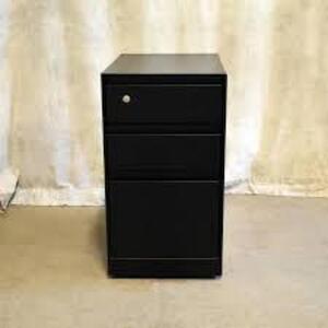 DESCRIPTION: (1) FILING CABINET AND STORAGE DRAWERS INFORMATION: METAL, BLACK, 2 DRAWERS RETAIL$: $436.38 EA QTY: 1