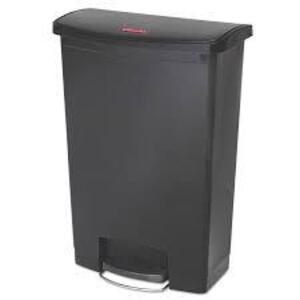 DESCRIPTION: (1) SLIM JIM WASTE BIN BRAND/MODEL: RUBBERMAID #1883606 INFORMATION: BLACK SIZE: 24 GALLON RETAIL$: $188.00 EA QTY: 1