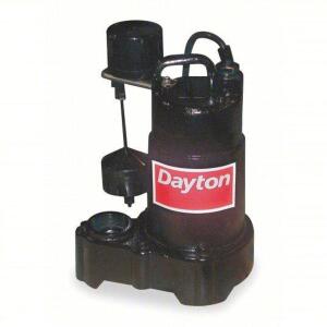 DESCRIPTION: (1) SUBMERSIBLE SUMP PUMP BRAND/MODEL: DAYTON #3BB72 INFORMATION: BLACK, 3/4, VERTICAL FLOAT, 70 GPM FLOW RATE @ 10 FT. OF HEAD, 10 FT CO