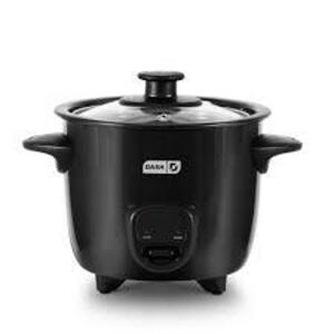 DESCRIPTION: (1) MINI RICE COOKER BRAND/MODEL: DASH D INFORMATION: BLACK SIZE: 2 CUP RETAIL$: $34.99 EA QTY: 1