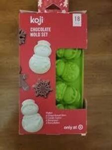 DESCRIPTION: (3) CHOCOLATE MOLD SET BRAND/MODEL: KOJI INFORMATION: 3 DIFFERENT MOLDS RETAIL$: $10.00 EA QTY: 3