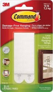 DESCRIPTION: (2) BOXES OF (24) PICTURE HANGING STRIPS BRAND/MODEL: COMMAND/17206-ES INFORMATION: 4-PAIR/WHITE SIZE: .6"L X 3.88"W X 6.75"H RETAIL$: $9