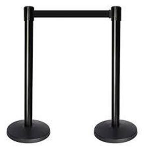 DESCRIPTION: (2) BOXES OF (2) QUEUE BARRIERS BRAND/MODEL: QUEUEWAY INFORMATION: BLACK, WITH BLACK RIBBON SIZE: 2" WIDTH RETAIL$: $233.76 EA QTY: 2