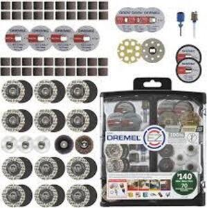 DESCRIPTION: (1) ACCESSORY KIT BRAND/MODEL: DREMEL #EZ725 SIZE: 70 PIECES RETAIL$: $59.99 EA QTY: 1