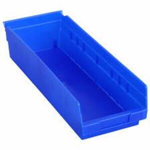 DESCRIPTION: (1) CASE OF (12) NESTABLE SHELF BIN BRAND/MODEL: AKRO-MILS #5W845 INFORMATION: BLUE SIZE: 17 7/8 in Overall Lg, 6 5/8 in x 4 in, RETAIL$: