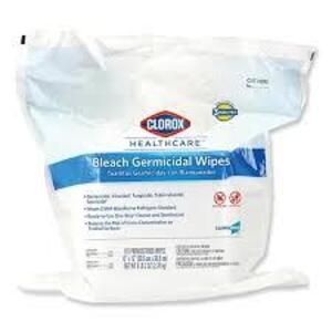 DESCRIPTION: (1) CASE OF (2) BAGS OF BLEACH GERMICIDAL WIPES BRAND/MODEL: CLOROX HEALTHCARE SIZE: 110 WIPES PER BAG RETAIL$: $77.95 EA QTY: 1