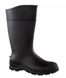 DESCRIPTION: (1) PVC KNEE BOOTS BRAND/MODEL: NORCROSS/18822 INFORMATION: BLACK/WATERPROOF RETAIL$: $25.00 SIZE: SIZE: 14 QTY: 1