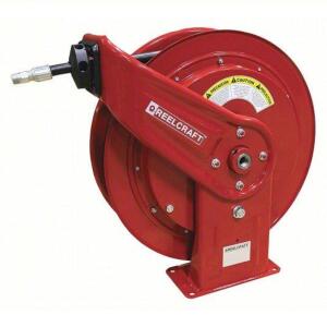 DESCRIPTION: (1) SPRING RETURN HOSE REEL BRAND/MODEL: REELCRAFT/48ZW99 INFORMATION: 5000 PSI MAX PRESSURE RETAIL$: $1,149.30 SIZE: 1/4" ID X 100' QTY: