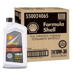 DESCRIPTION: (6) ENGINE OIL BRAND/MODEL: FORMULA SHELL SIZE: 5W-20 1 QT RETAIL$: $8.00 EA QTY: 6