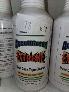 DESCRIPTION: (6) BASE DECK TAPE CLEANER BRAND/MODEL: ACCELLGREEN EXTREME SIZE: 1 QT RETAIL$: $8.00 EA QTY: 6