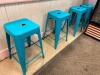 (4) - BLUE BAR STOOLS - 2