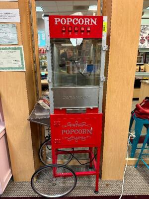 PARAMOUNT POPCORN MAKER MACHINE AND CART