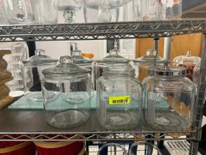 (6) - GLASS JARS WITH LIDS