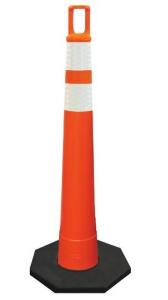 DESCRIPTION: (4) WATCHTOWER STACKER CONES BRAND/MODEL: PLASTICADE/510-O-HIP-4W4W-2-RB10 INFORMATION: ORANGE/WITH BASE RETAIL$: $52.99 EACH SIZE: 47-1/