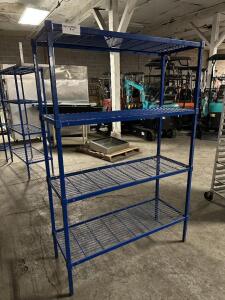 48 "X 18" FOUR TIER BLUE METAL SHELF