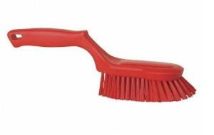 DESCRIPTION: (4) SHORT HANDLE SCRUB BRUSH BRAND/MODEL: VIKAN/41694 INFORMATION: RED/POLYESTER BISTLE RETAIL$: $29.47 EACH SIZE: 12-1/2"L X 6-1/2"BRUSH