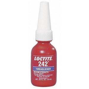 DESCRIPTION: (10) THREADLOCKER BOTTLE BRAND/MODEL: LOCTITE/24231 INFORMATION: BLUE/MEDIUM STRENGTH RETAIL$: $16.99 EACH SIZE: 50 ML QTY: 10