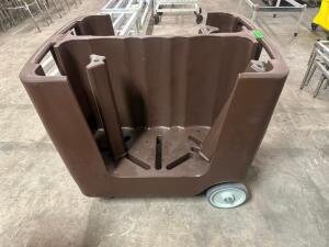 BROWN PLASTIC POKER CHIP PLATE CART