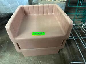 (2) TAN PLASTIC BOOSTER SEATS